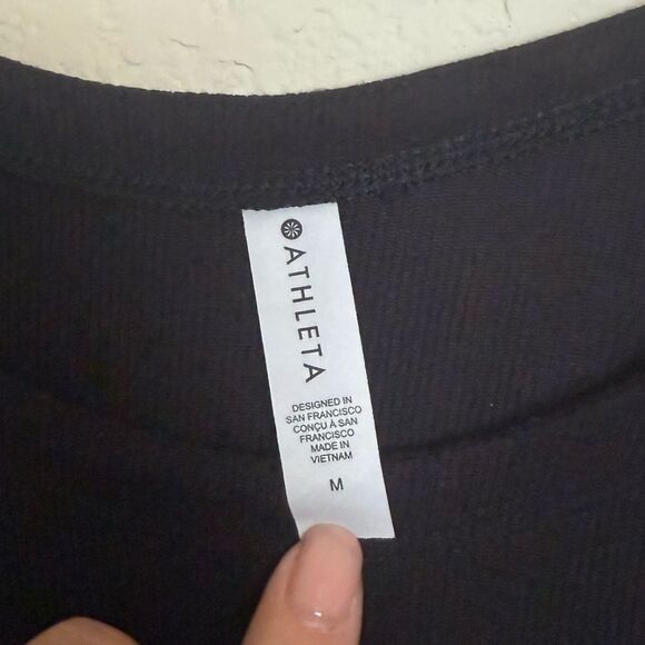 Athleta | NWT Black Well Rested Rib Sleep Tank Dress Size M - Picture 6 of 7